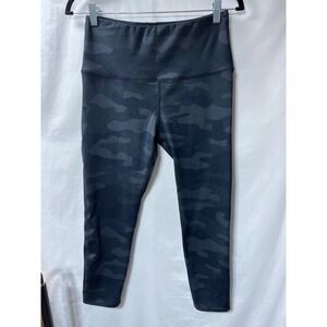 Swissbrand Womens Camo Leggings Black Grey Camouflage High Rise Yoga Pants Large